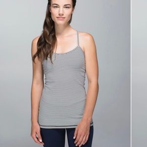 Lululemon Power Y Tank Hyper Stripe Black Ghost